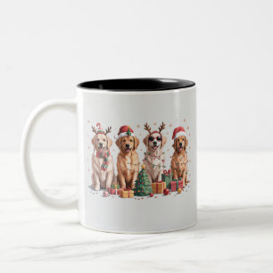 Golden Retriever Julälskande Hundmamma Xmas Två-Tonad Mugg