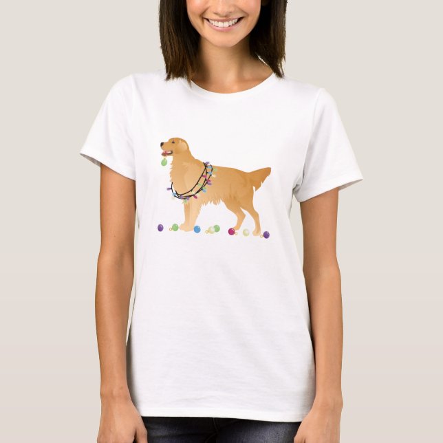 Golden Retriever - juldesign T-shirt (Framsida)