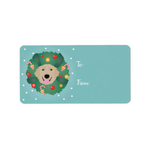 Golden Retriever-julet Adressetikett