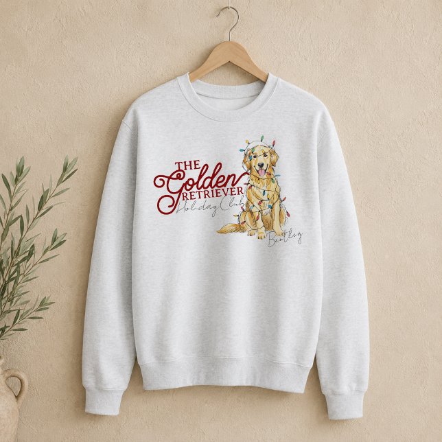 Golden Retriever Julfirande Lång Ärmad Tröja (Golden Retriever Christmas Holiday Sweatshirt)