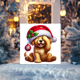 Golden Retriever Julglädje Julkort