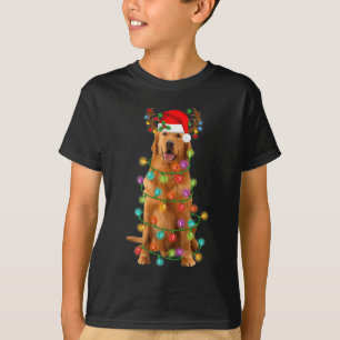 Golden Retriever Julgran Ljus Pajama Hund T Shirt