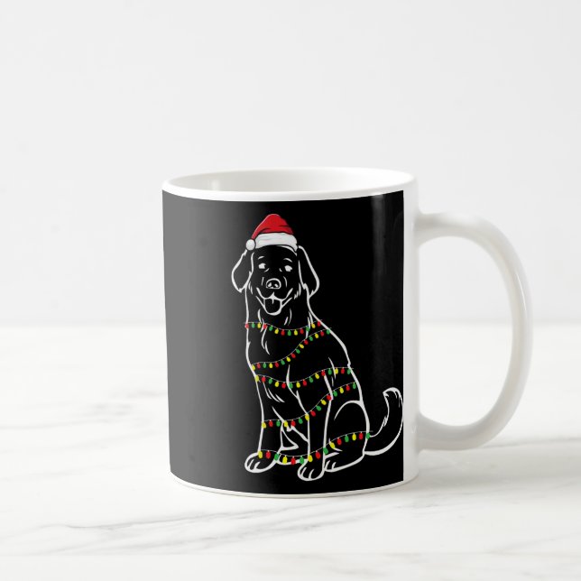 Golden Retriever Julgran Ljus X-mas Cute Kaffemugg (Höger)