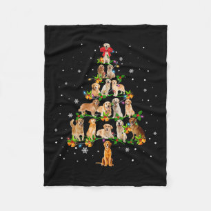 Golden Retriever Julgran Santa Rolig hund Lo Fleecefilt