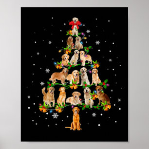Golden Retriever Julgran Santa Rolig hund Lo Poster
