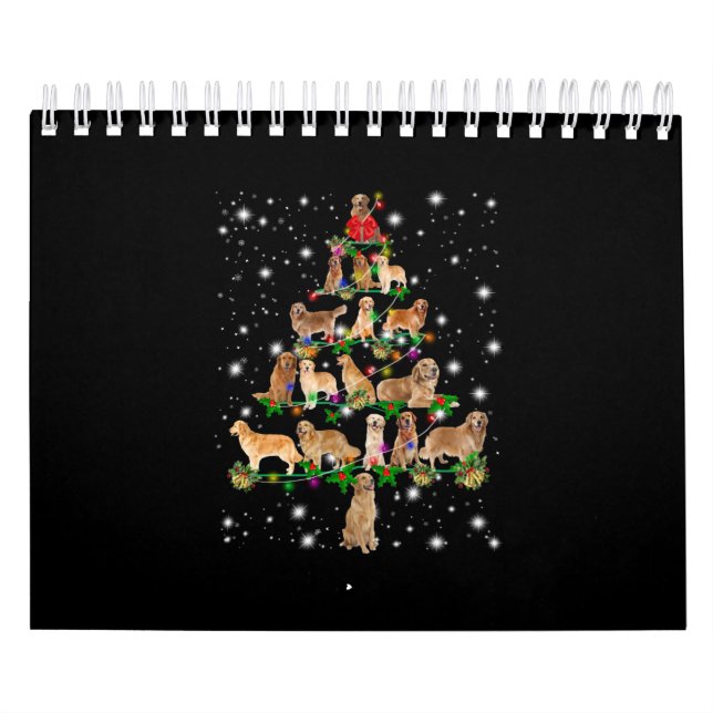 Golden Retriever Julgran som täcks av Flash Kalender (Omslag)
