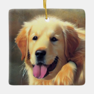 Golden Retriever Julgransprydnad Keramik