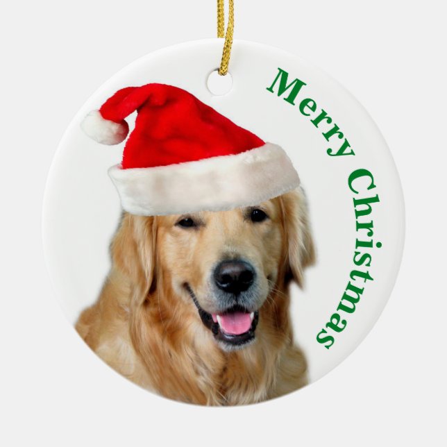 Golden Retriever Julgransprydnad Keramik (Framsidan)