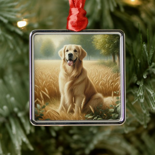 Golden Retriever Julgransprydnad Metall (Träd)