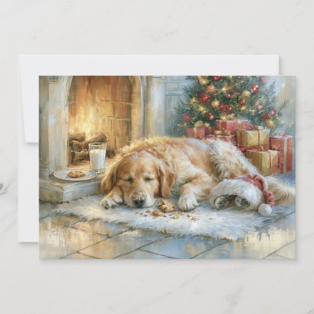 Golden Retriever Julkaminen Jul Julkort (Framsida)