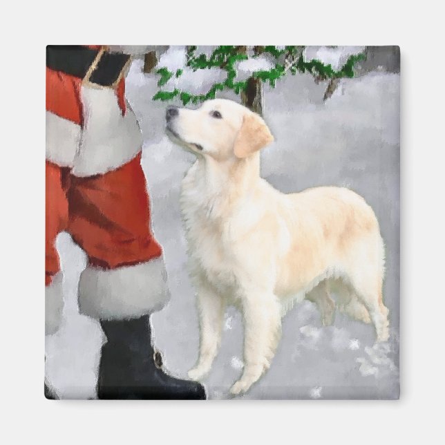 Golden Retriever-julklappar Magnet (Framsidan)