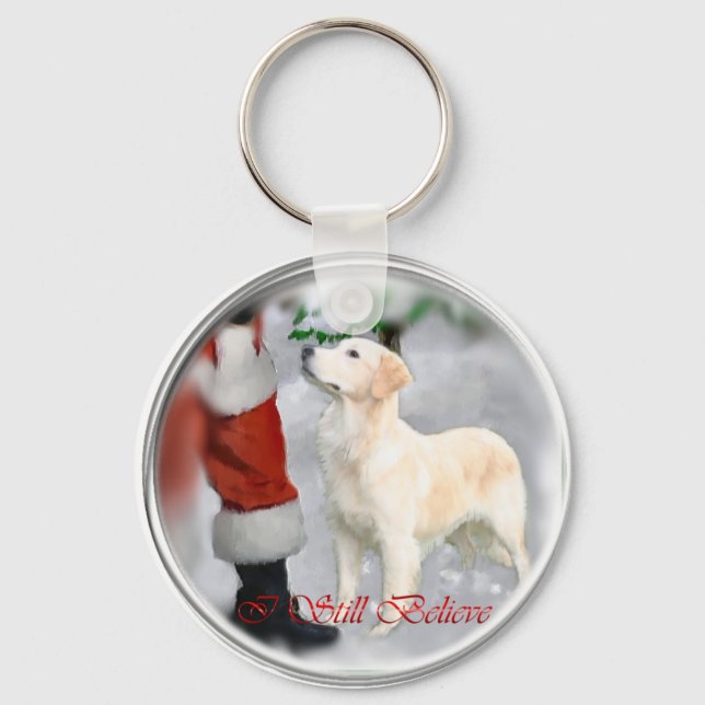 Golden Retriever-julklappar Nyckelring (Framsida)