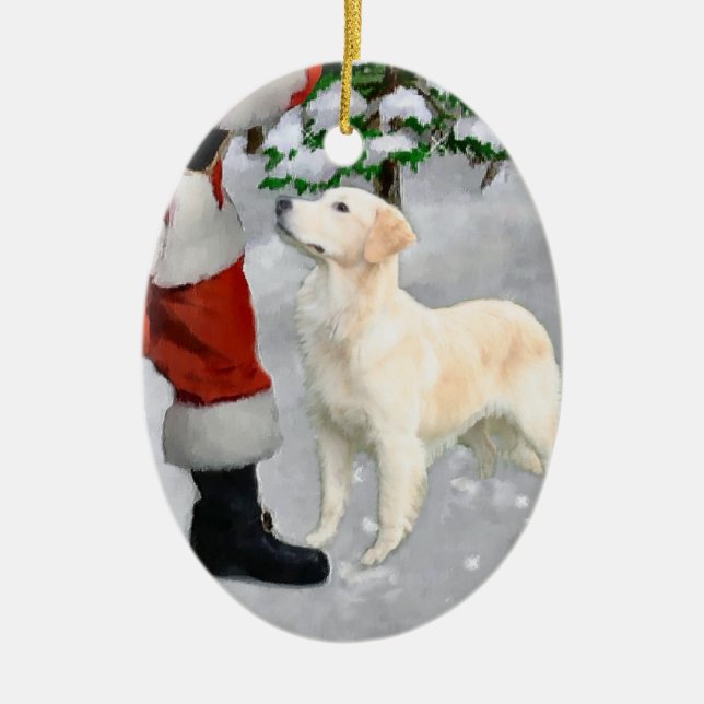 Golden Retriever-julklappar Ornament (Framsidan)