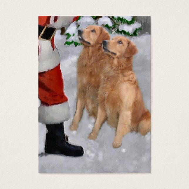 Golden Retriever-julklappar Visitkort (Framsidan)