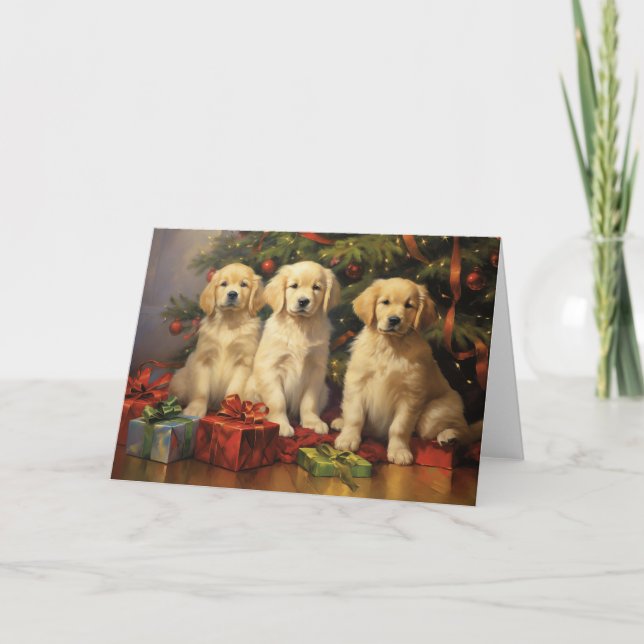 Golden Retriever-julkort Tack Kort (Framsida)