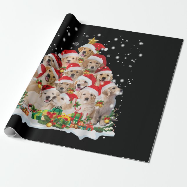 Golden Retriever - julpremie Presentpapper (Utrullad)