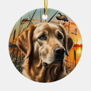 Golden Retriever-julprydnaden Julgransprydnad Keramik