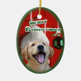 Golden Retriever-julprydnaden Julgransprydnad Keramik
