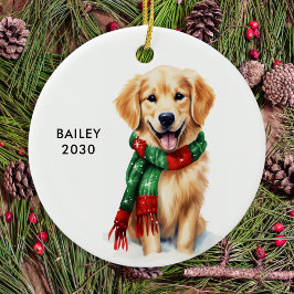 Golden Retriever-julprydnaden Julgransprydnad Keramik