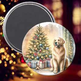 Golden Retriever-julscenen Magnet
