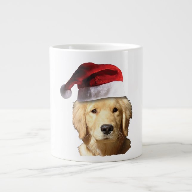 Golden Retriever Jultomten Jumbo Mugg (Framsidan)