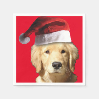 Golden Retriever Jultomten Pappersservett