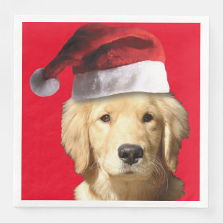 Golden Retriever Jultomten Pappersservett