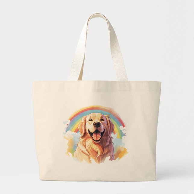 Golden Retriever Jumbo Tote Tygkasse (Framsidan)