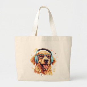Golden Retriever Jumbo Tote Tygkasse