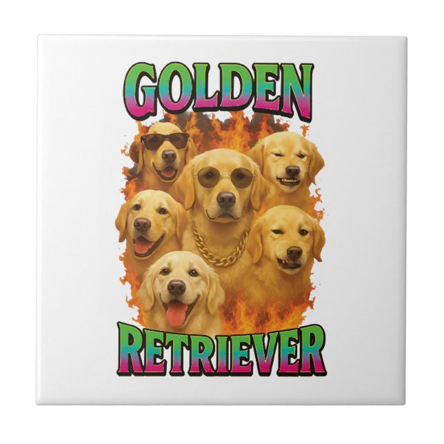 Golden Retriever Kakelplatta (Framsidan)