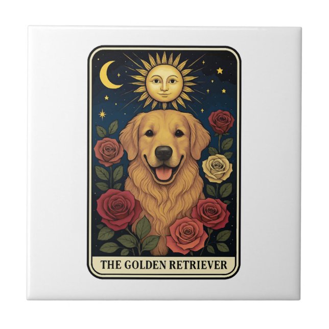 Golden Retriever Kakelplatta (Framsidan)