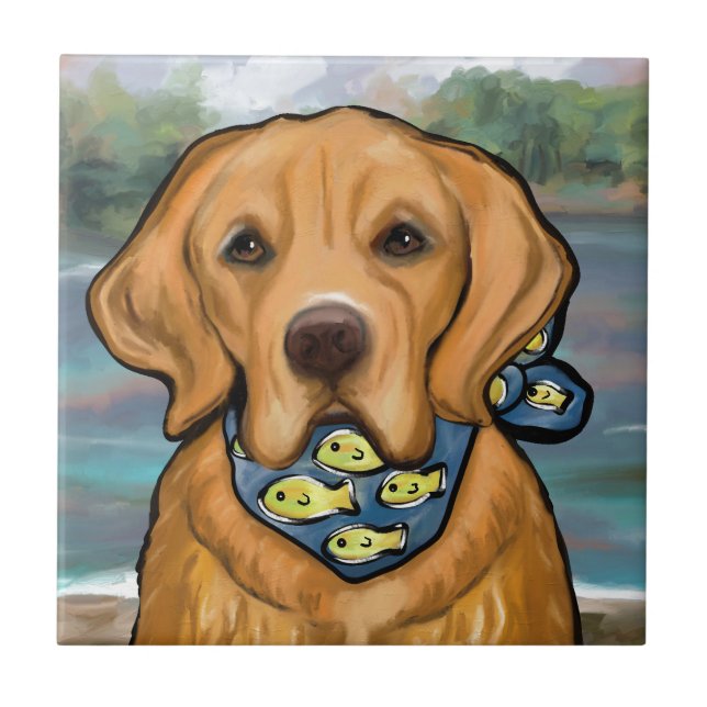 Golden Retriever Kakelplatta (Framsidan)