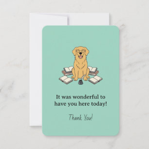 Golden Retriever Kapitel Ett Böcker Pastellgrön Tack Kort