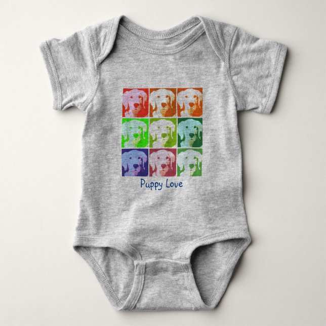 Golden Retriever Kärlek Baby Bodykostym T Shirt (Framsida)