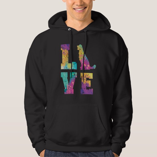 Golden Retriever Kärlek Hoodie (Framsida)