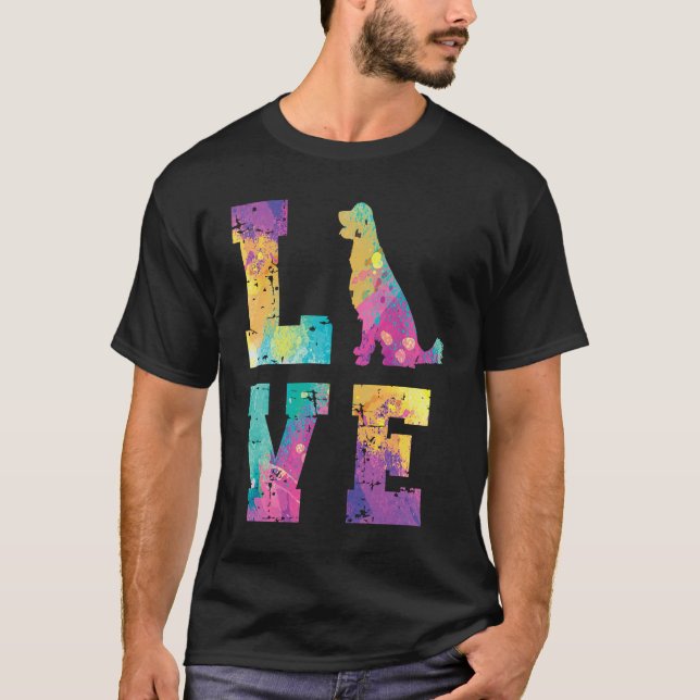 Golden Retriever Kärlek T Shirt (Framsida)