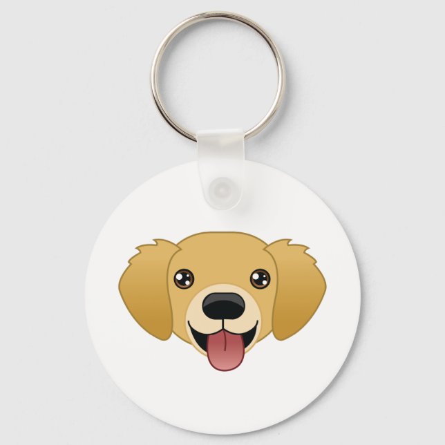 Golden Retriever Keychain Nyckelring (Framsida)