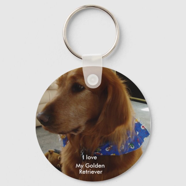 Golden Retriever Keychain Nyckelring (Framsida)