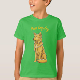 Golden Retriever Kids Grön Grundt-shirt T Shirt