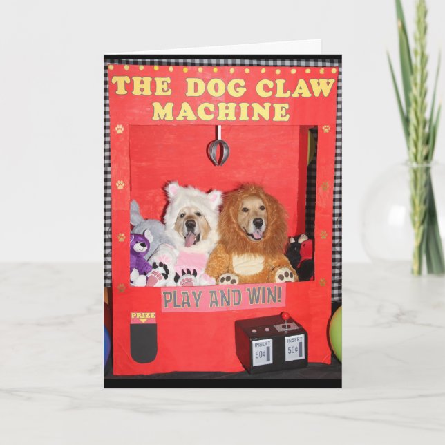 Golden Retriever Klo Maskin Birthday Kort (Framsida)