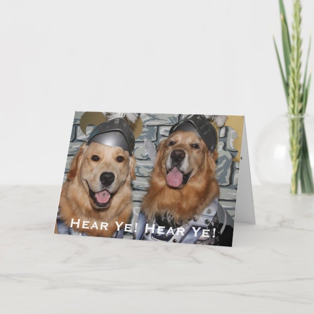 Golden Retriever Knight Birthday Kort (Framsida)