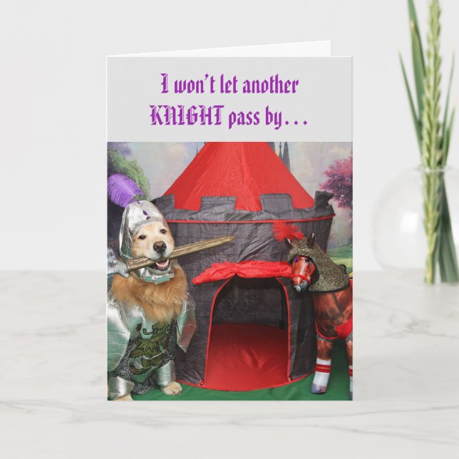 Golden Retriever Knight Tack Kort (Framsida)