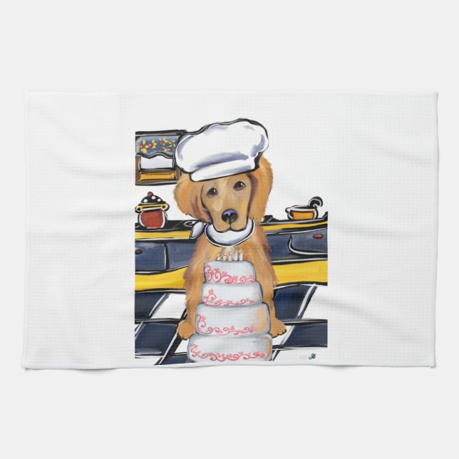 Golden Retriever Kökshandduk (Horisontell)