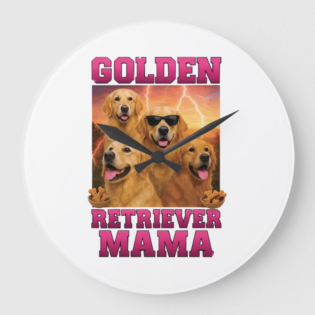 Golden Retriever Kopiera Kopiera Stor Klocka (Framsida)
