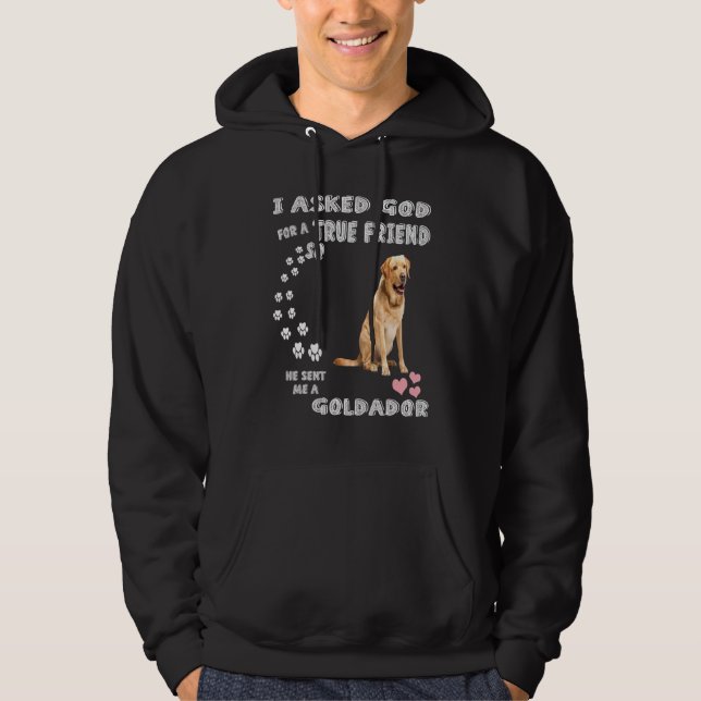 Golden Retriever Lab Mamma Pappa Costume Cute Guld Hoodie (Framsida)