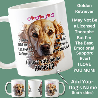 Golden Retriever, Lägg till Hund Namn, Ändra text Kaffemugg
