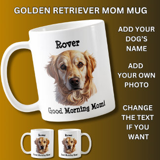 Golden Retriever, Lägg till Hund Namn, Byt foto Kaffemugg