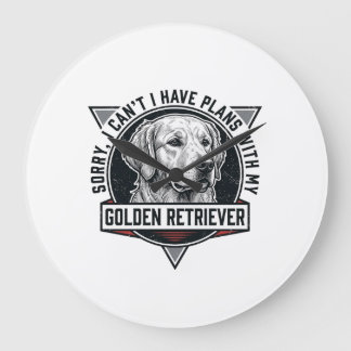 Golden Retriever ledsen jag har planer hundälskare Stor Klocka