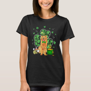 Golden Retriever Leprechaun Irländsk Shamrokin St T Shirt