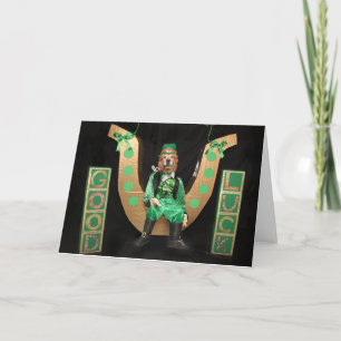 Golden Retriever Leprechaun St Patricks Day Gunga Helgkort